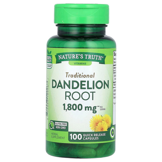 Nature's Truth, Vitamins, Dandelion Root, 100 Quick Release Capsules (900 mg per Capsule) - Image 1