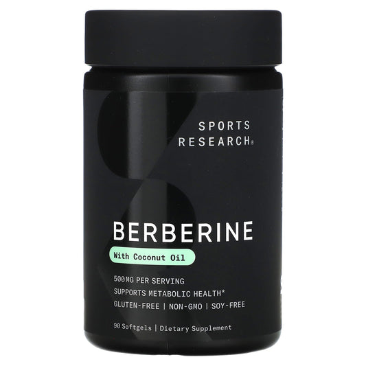 Sports Research, Berberine With Coconut Oil, 500 mg, 90 Softgels - Image 1