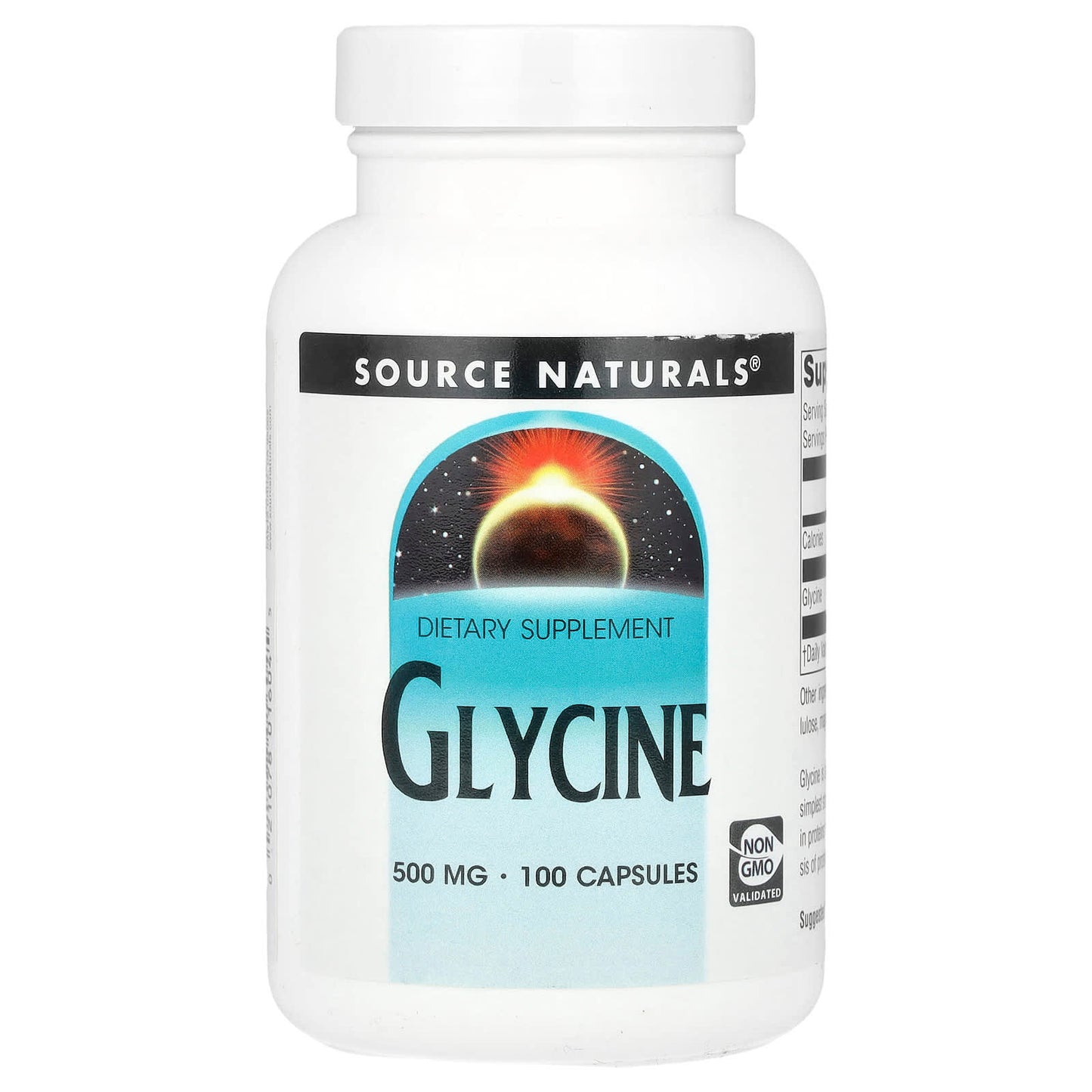 Source Naturals, Glycine, 500 mg , 100 Capsules - Image 1