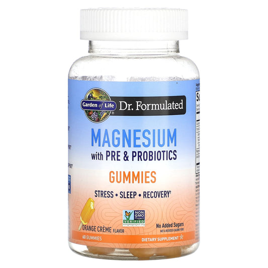 Garden of Life Magnesium Gummies with Pre & Probiotics, Orange Creme, 60 Count - Image 1