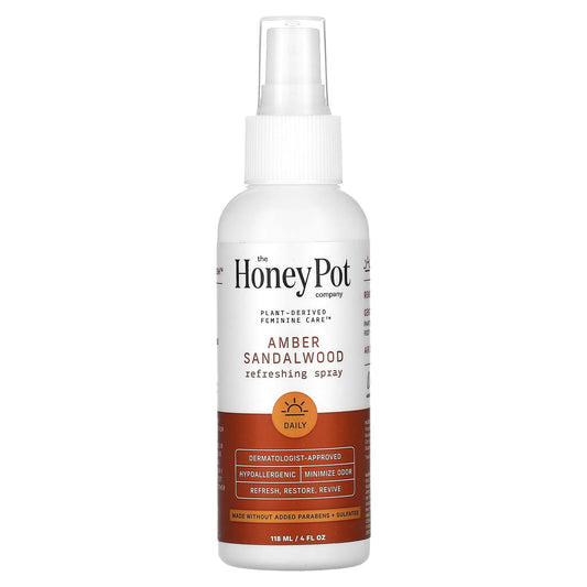 The Honey Pot Company, Amber Sandalwood Refreshing Spray, 4 fl oz (118 ml) - Image 1