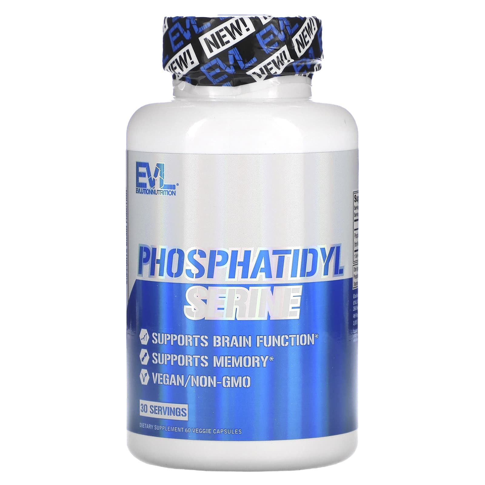 <b>EVLution Nutrition Phosphatidyl Serine Supplement for Brain Support, 60 Veggie Capsules</b> - Image 1