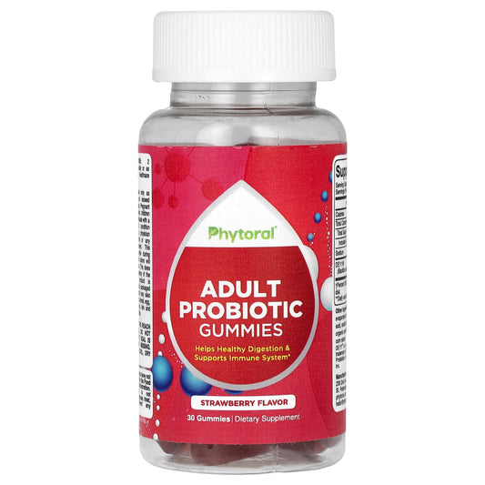 Phytoral, Adult Probiotic Gummies, Strawberry, 30 Gummies (8.35 mg (2.5 Billion CFU) per Gummy) - Image 1