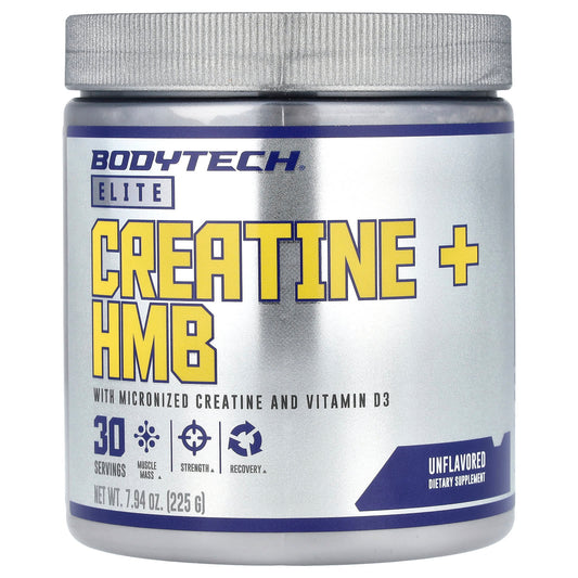 BodyTech Elite Creatine + HMB Supplement - Unflavored, 225g - Image 1