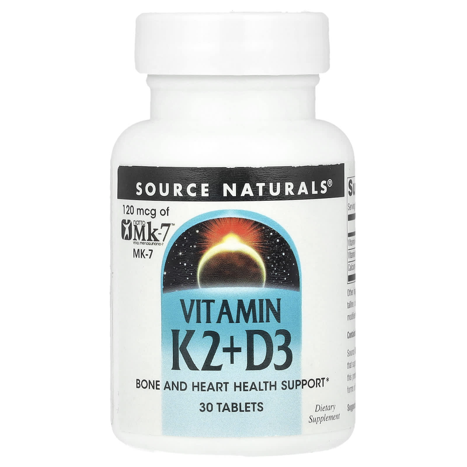 Source Naturals, Vitamin K2+D3 , 30 Tablets - Image 1