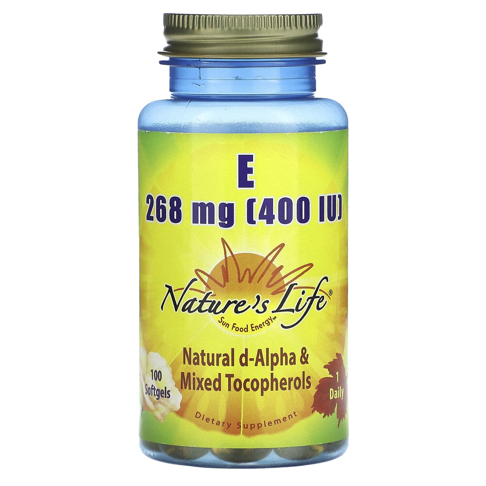 Nature's Life, Vitamin E, 268 mg (400 IU), 100 Softgels - Image 1
