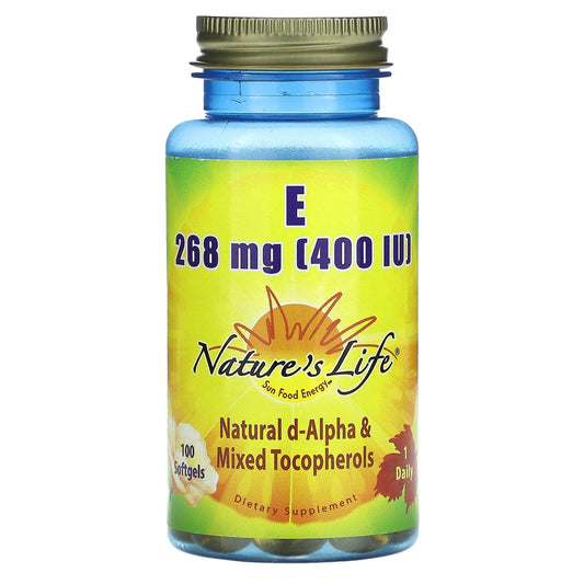 Nature's Life, Vitamin E, 268 mg (400 IU), 100 Softgels - Image 1