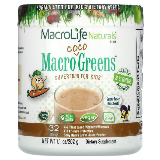 Macrolife Naturals, Macro Coco Greens, Superfood for Kids, 7.1 oz (202 g) - Image 1