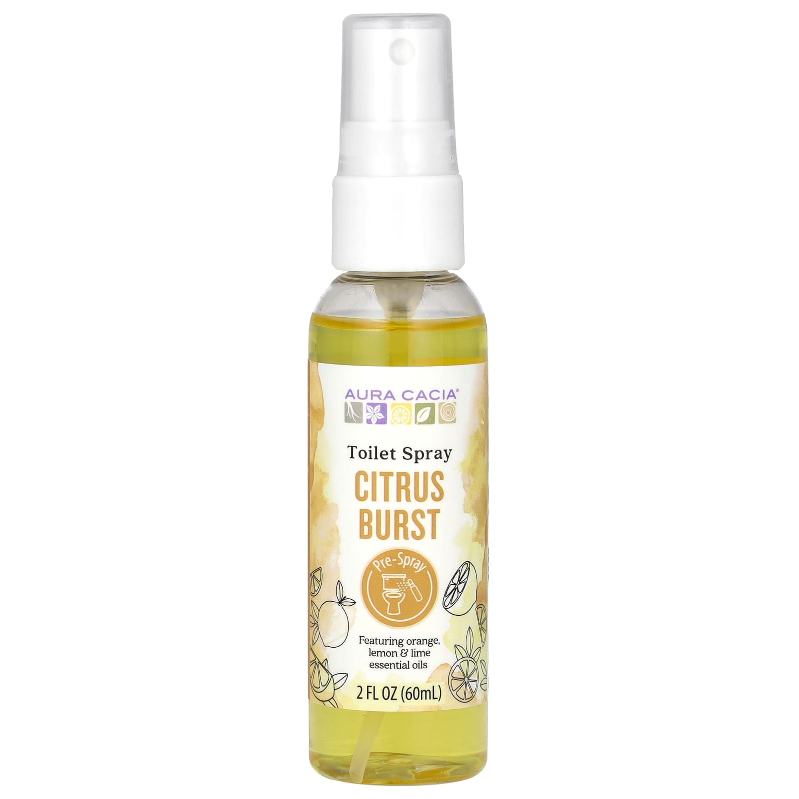 Aura Cacia Citrus Burst Toilet Spray, 2 fl oz (60 ml) - Paraben Free, Natural Fragrance - Image 1