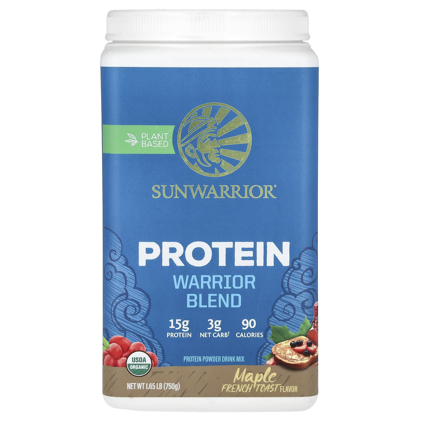 Sunwarrior, Warrior Blend, Protein, Maple French Toast, 1.65 lbs (750 g) - Image 1