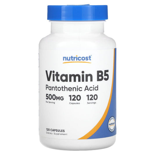 Nutricost, Vitamin B5, 500 mg, 120 Capsules - Image 1