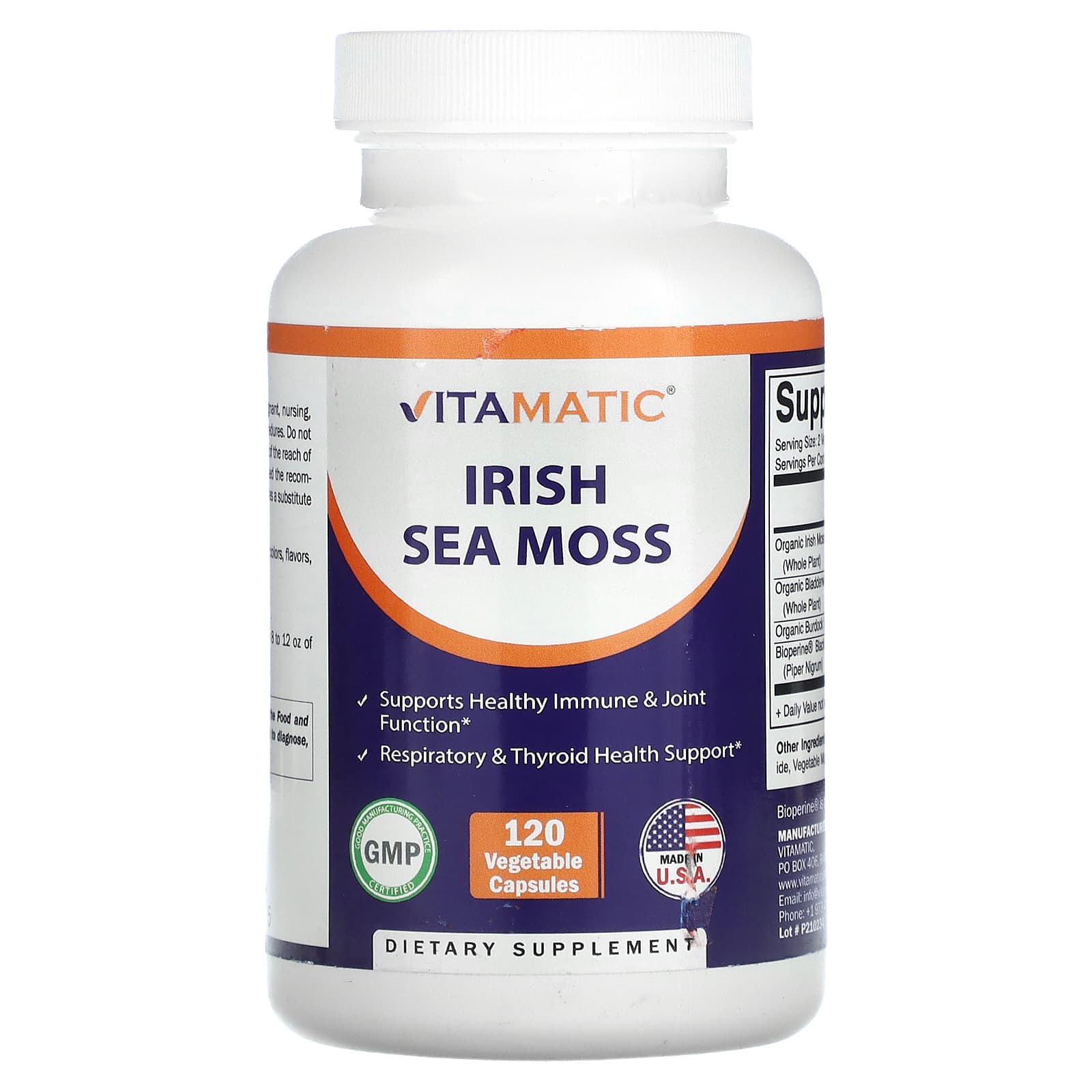 Vitamatic, Irish Sea Moss, 120 Vegetable Capsules - Image 1