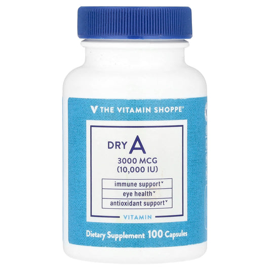 The Vitamin Shoppe, Dry A, 3,000 mcg (10,000 IU), 100 Capsules - Image 1
