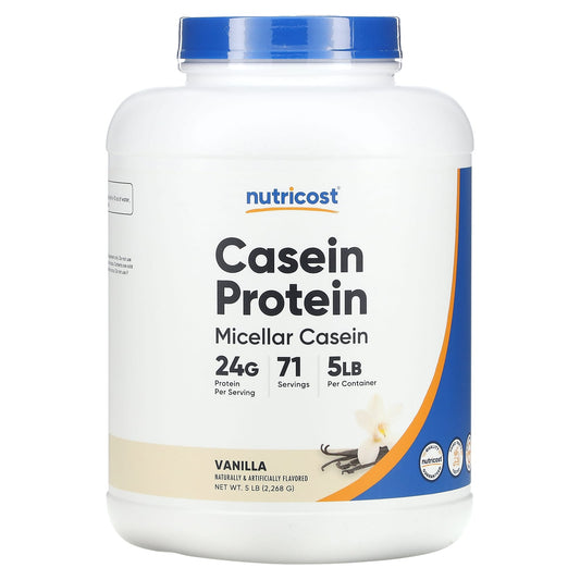 Nutricost, Casein Protein, Vanilla, 5 lb (2,268 g) - Image 1