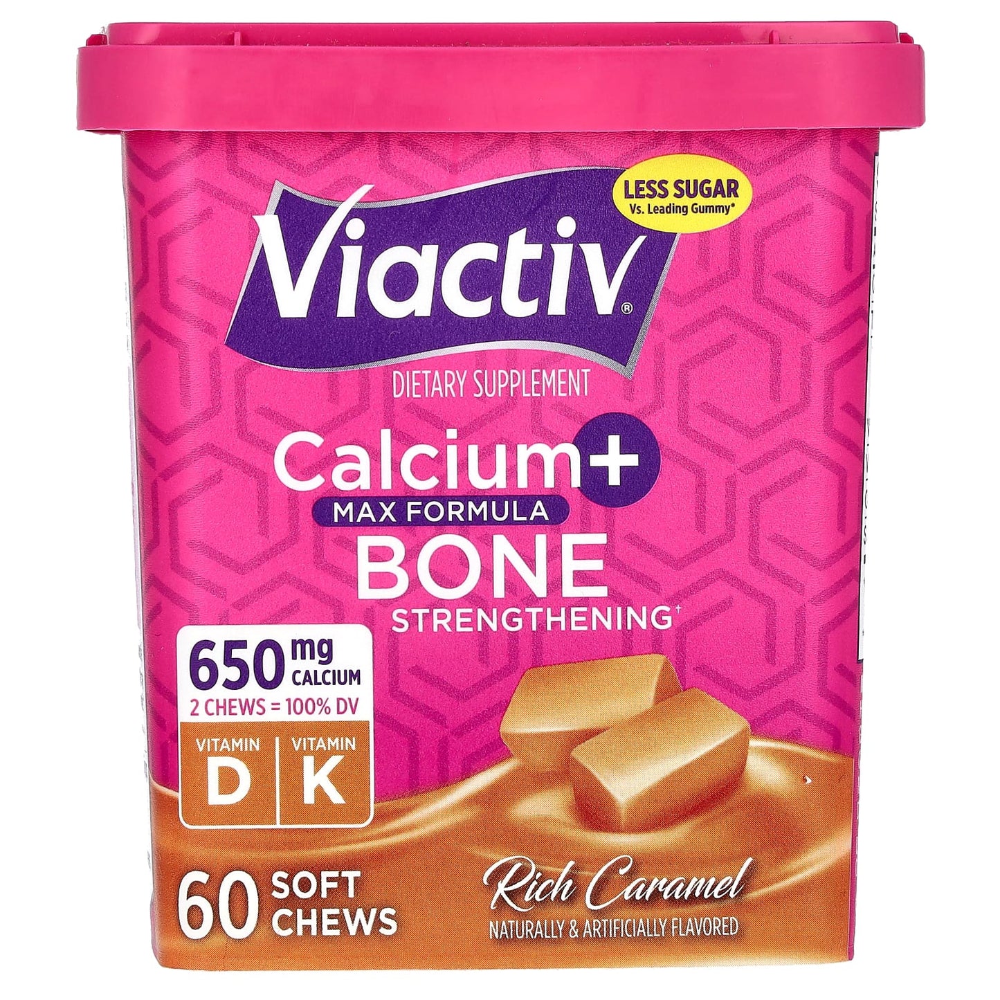 Viactiv, Calcium + Bone Strengthening, Max Formula, Rich Caramel, 60 Soft Chews - Image 1