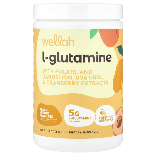 Wellah, L-Glutamine, Peach Mango, 13 oz (365 g) - Image 1