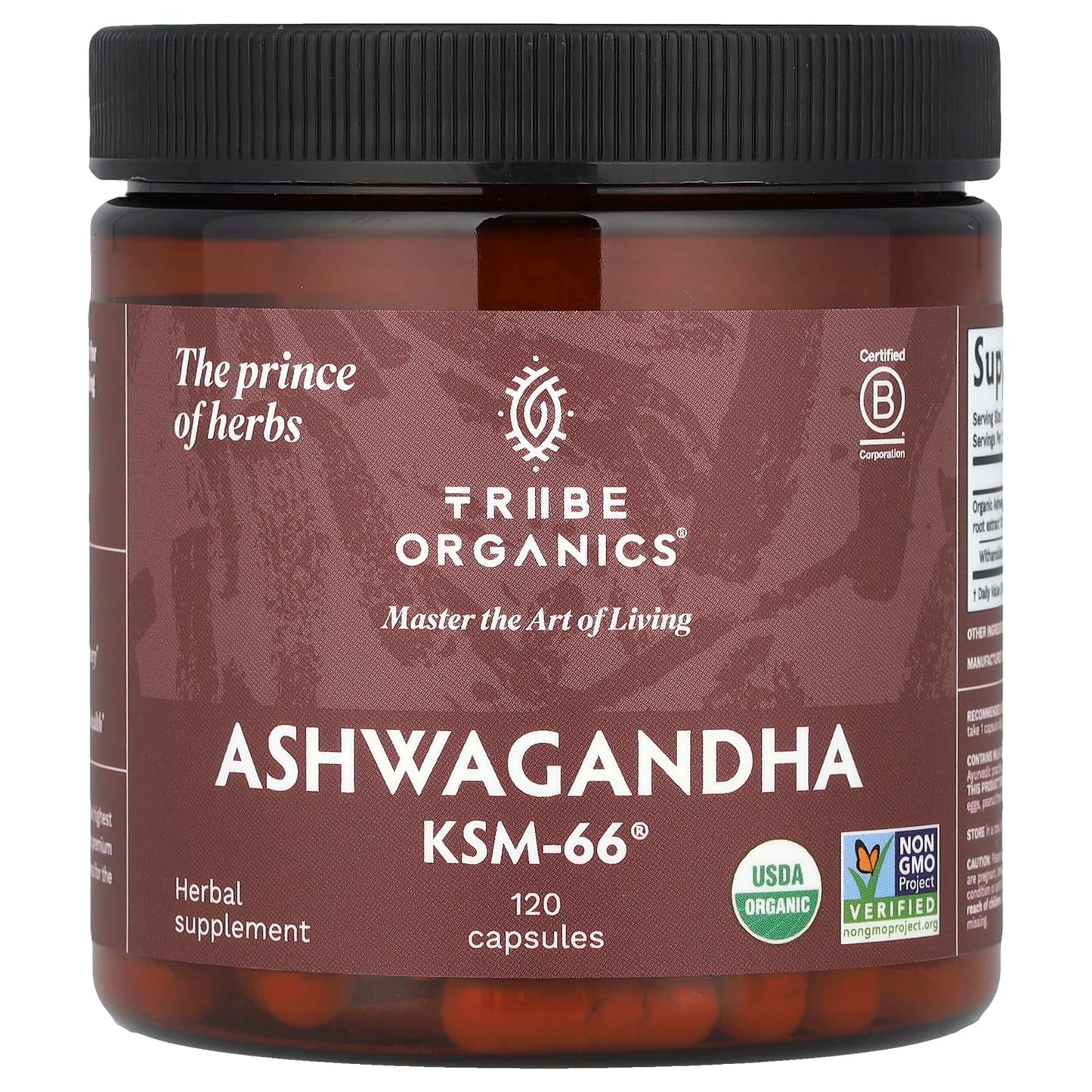 Tribe Organics, Ashwagandha KSM-66®, 120 Capsules (300 mg per Capsule) - Image 1