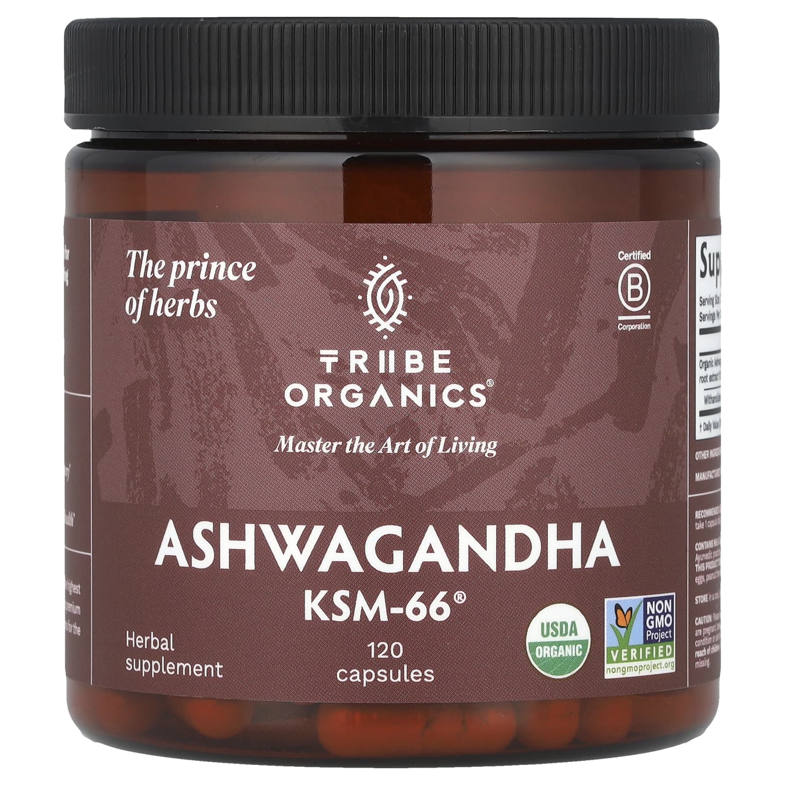 Tribe Organics, Ashwagandha KSM-66®, 120 Capsules (300 mg per Capsule) - Image 1