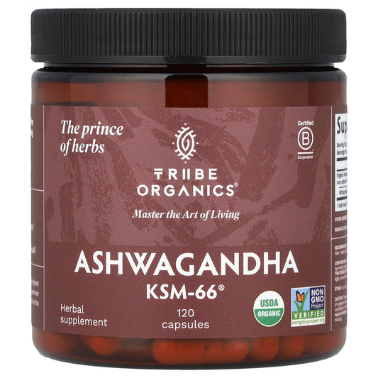 Tribe Organics, Ashwagandha KSM-66®, 120 Capsules (300 mg per Capsule) - Image 1