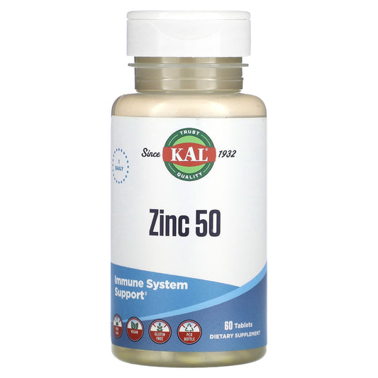 Boost Immunity with KAL Zinc 50, 60 Tablets - 1 Day Supply - Image 1