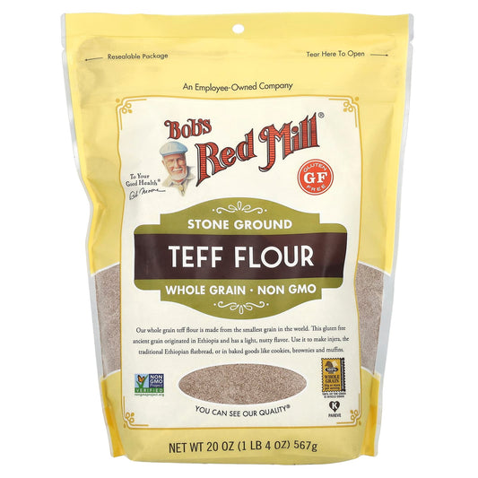 Teff Flour by Bob's Red Mill - Whole Grain, Gluten Free, 20 oz - Image 1