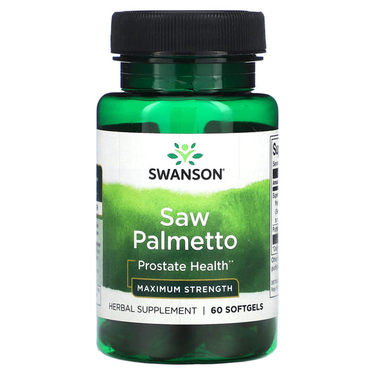 Swanson, Saw Palmetto, Maximum Strength, 60 Softgels - Image 1