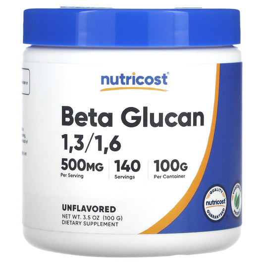 Nutricost, Beta Glucan 1,3/1,6, Unflavored, 3.5 oz (100 g) - Image 1