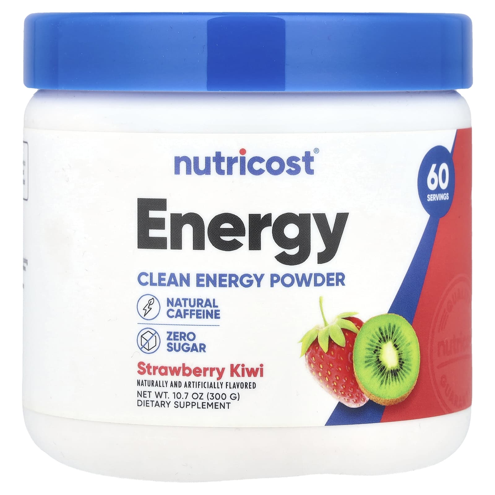 Nutricost, Energy, Clean Energy Powder, Strawberry Kiwi, 10.7 oz (300 g) - Image 1