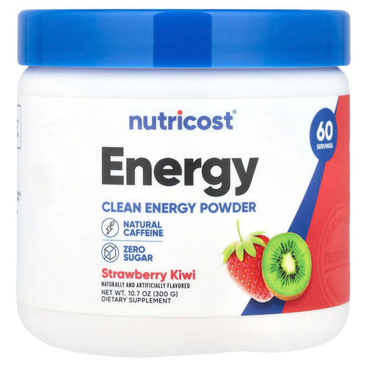 Nutricost, Energy, Clean Energy Powder, Strawberry Kiwi, 10.7 oz (300 g) - Image 1