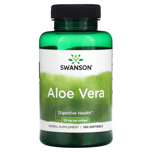 Swanson, Aloe Vera, 25 mg, 100 Softgels - Image 1
