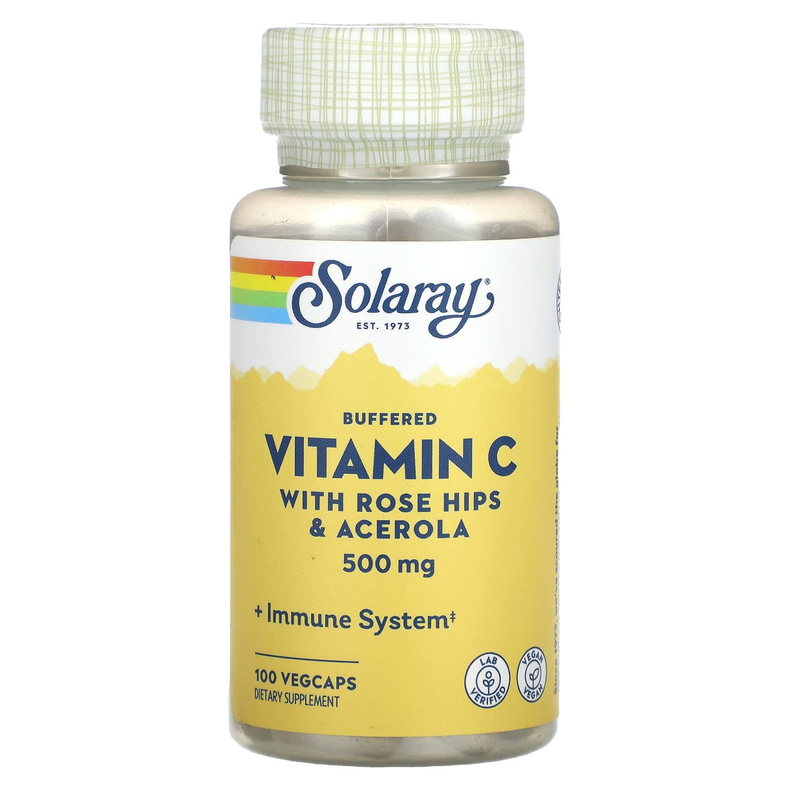 Solaray, Buffered Vitamin C, 100 VegCaps - Image 1