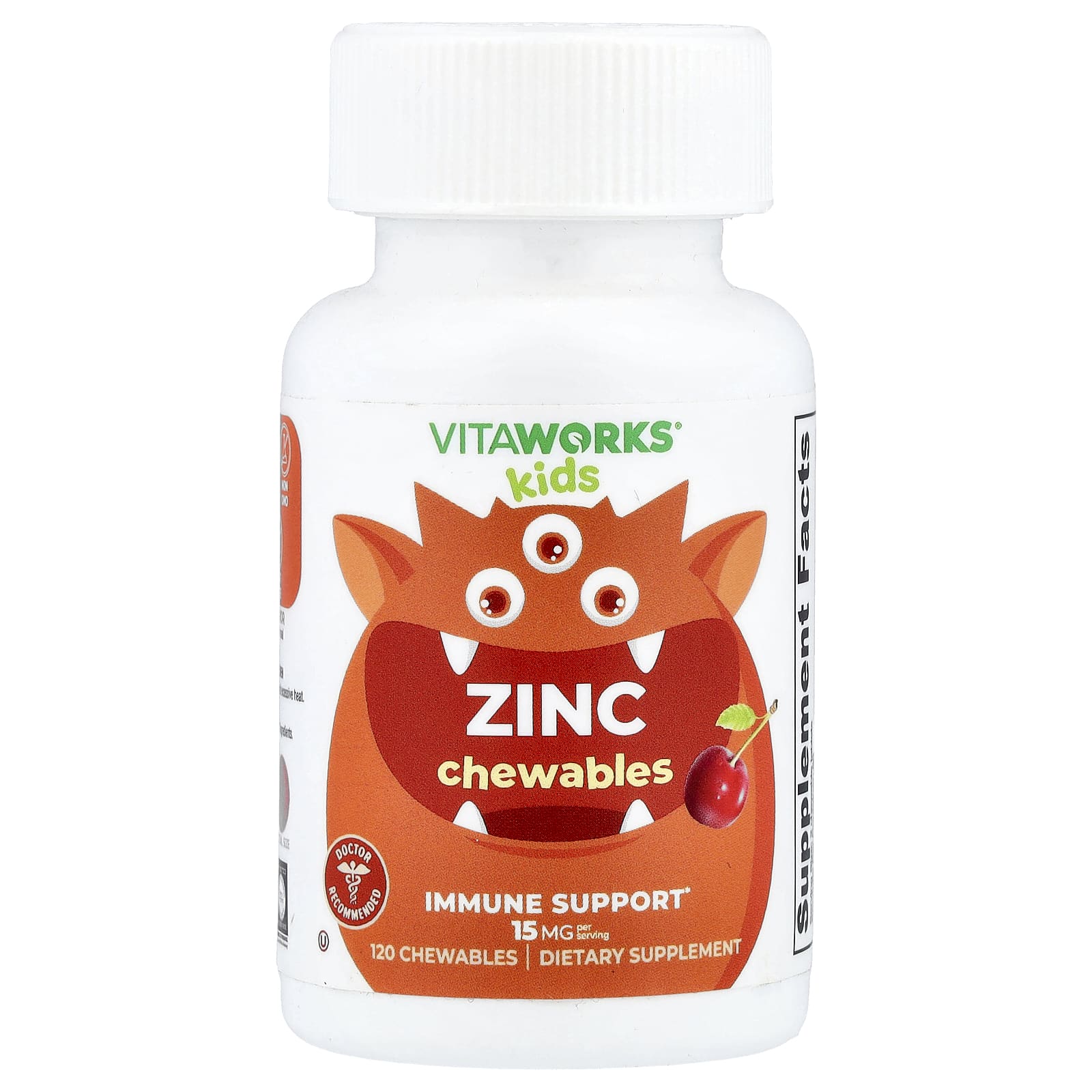 VitaWorks, Kids, Zinc, Cherry, 120 Chewables - Image 1