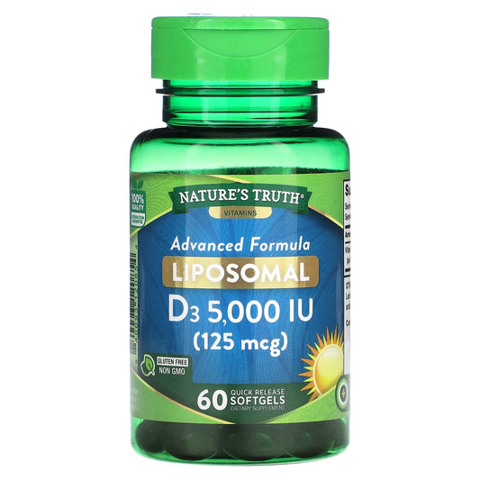 Nature's Truth, Liposomal D3, Advanced Formula, 125 mcg (5,000 IU), 60 Quick Release Softgels - Image 1