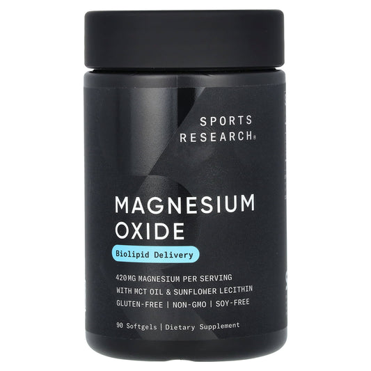 Sports Research, Magnesium Oxide, 420 mg, 90 Softgels - Image 1