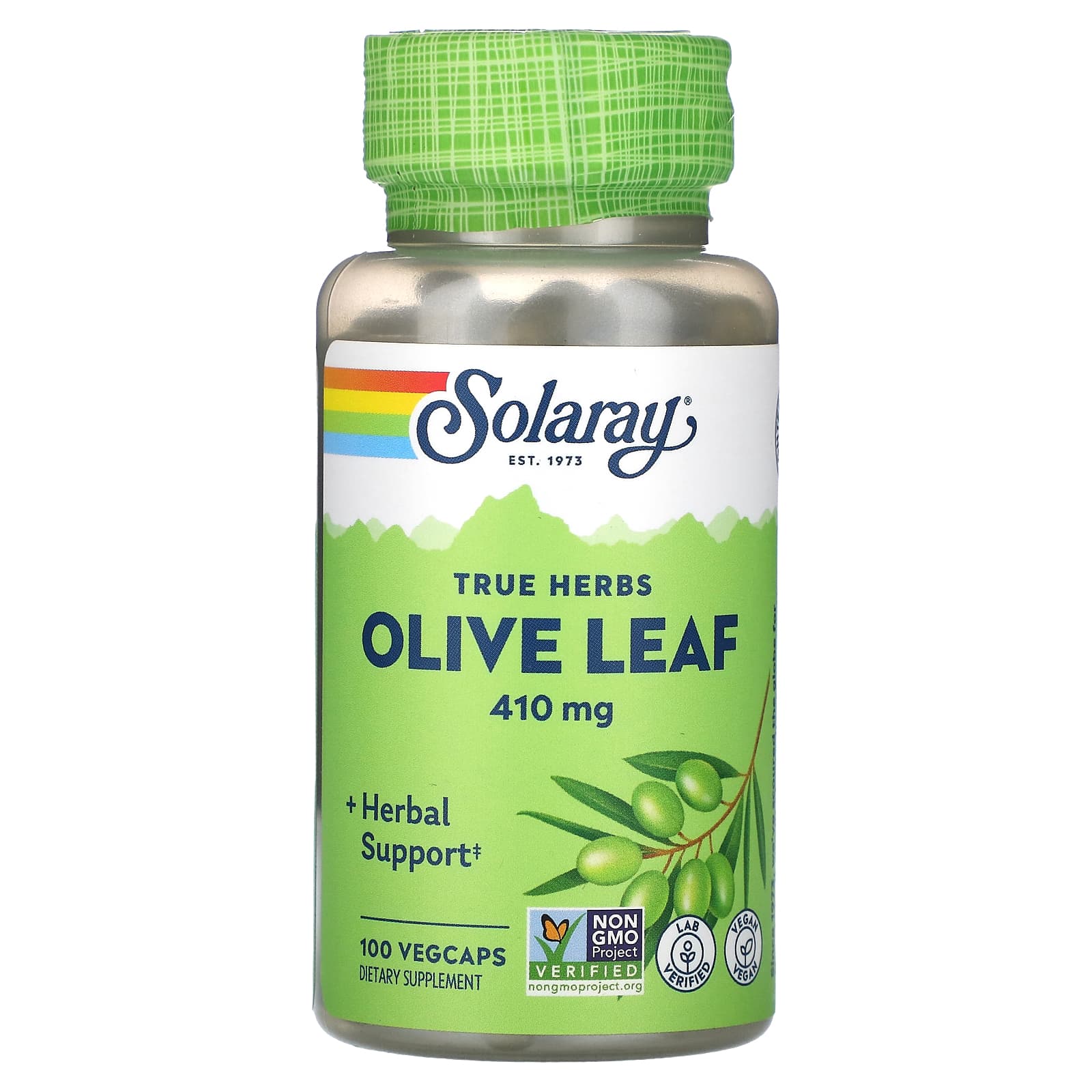 Solaray, True Herbs, Olive Leaf, 410 mg, 100 VegCaps - Image 1