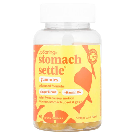 UpSpring, Stomach Settle® Gummies, Lemon Ginger, 50 Vegan Gummies - Image 1