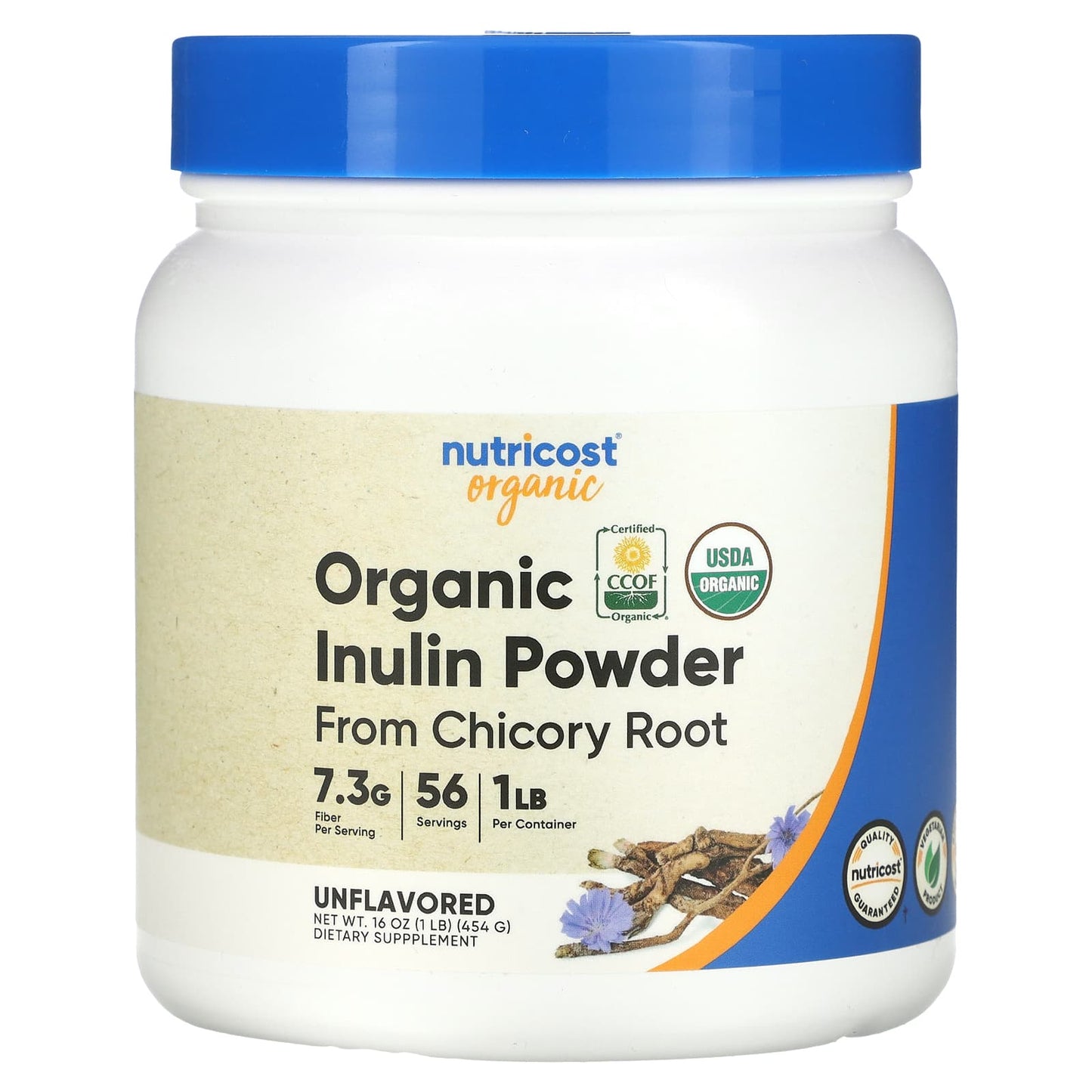 Nutricost, Organic Inulin Powder, Unflavored, 16 oz (454 g) - Image 1