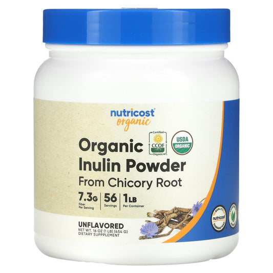 Nutricost, Organic Inulin Powder, Unflavored, 16 oz (454 g) - Image 1