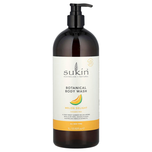Sukin, Botanical Body Wash, All Skin Types, Melon Delight, 33.82 fl oz (1 l) - Image 1