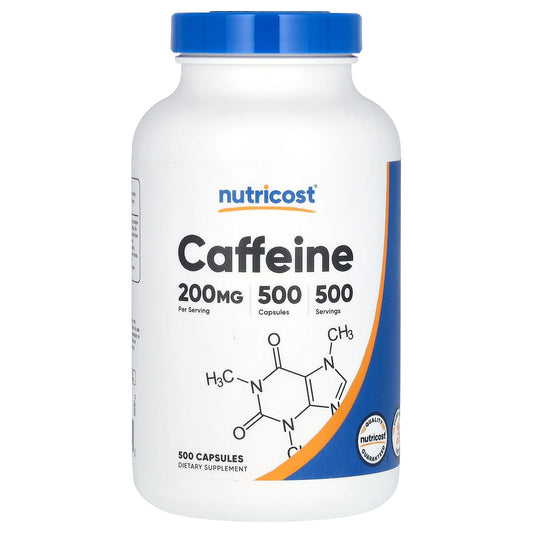 Nutricost, Caffeine, 200 mg, 500 Capsules - Image 1