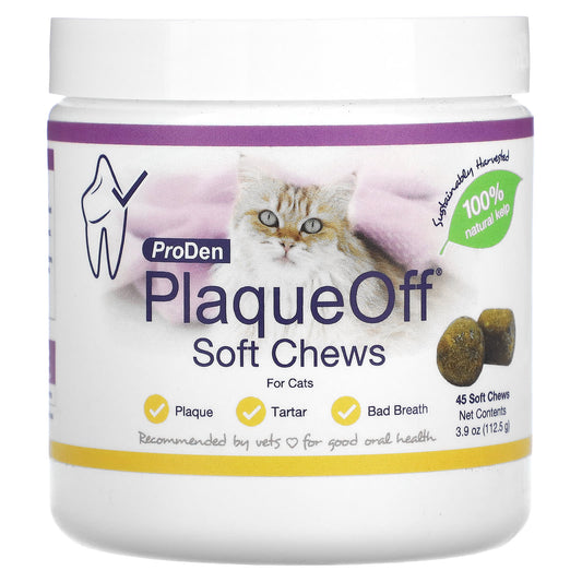 ProDen, PlaqueOff Soft Chews, For Cats, 45 Soft Chews, 3.9 oz (112.5 g) - Image 1