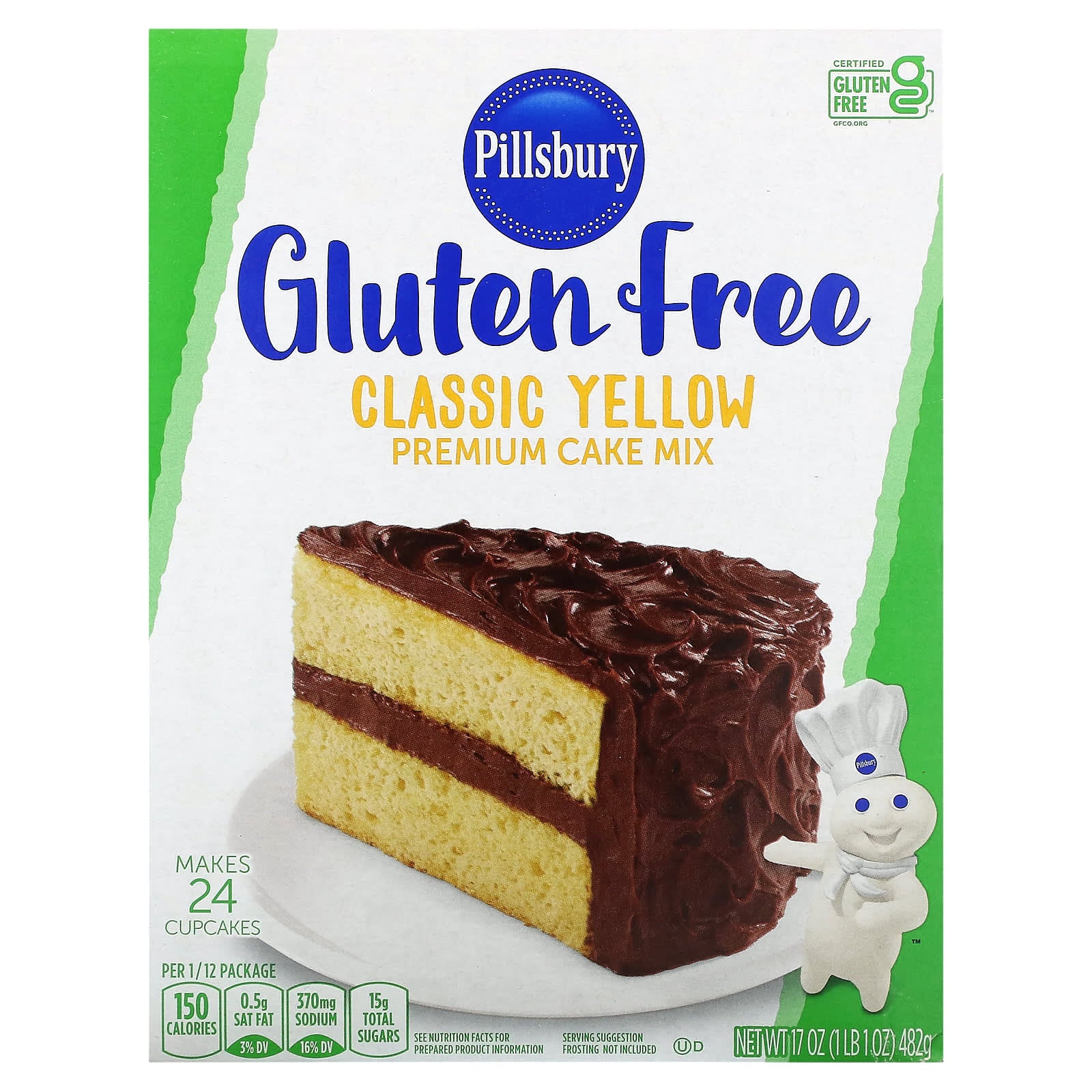 Pillsbury, Classic Yellow Premium Cake Mix, Gluten Free, 17 oz (482 g) - Image 1