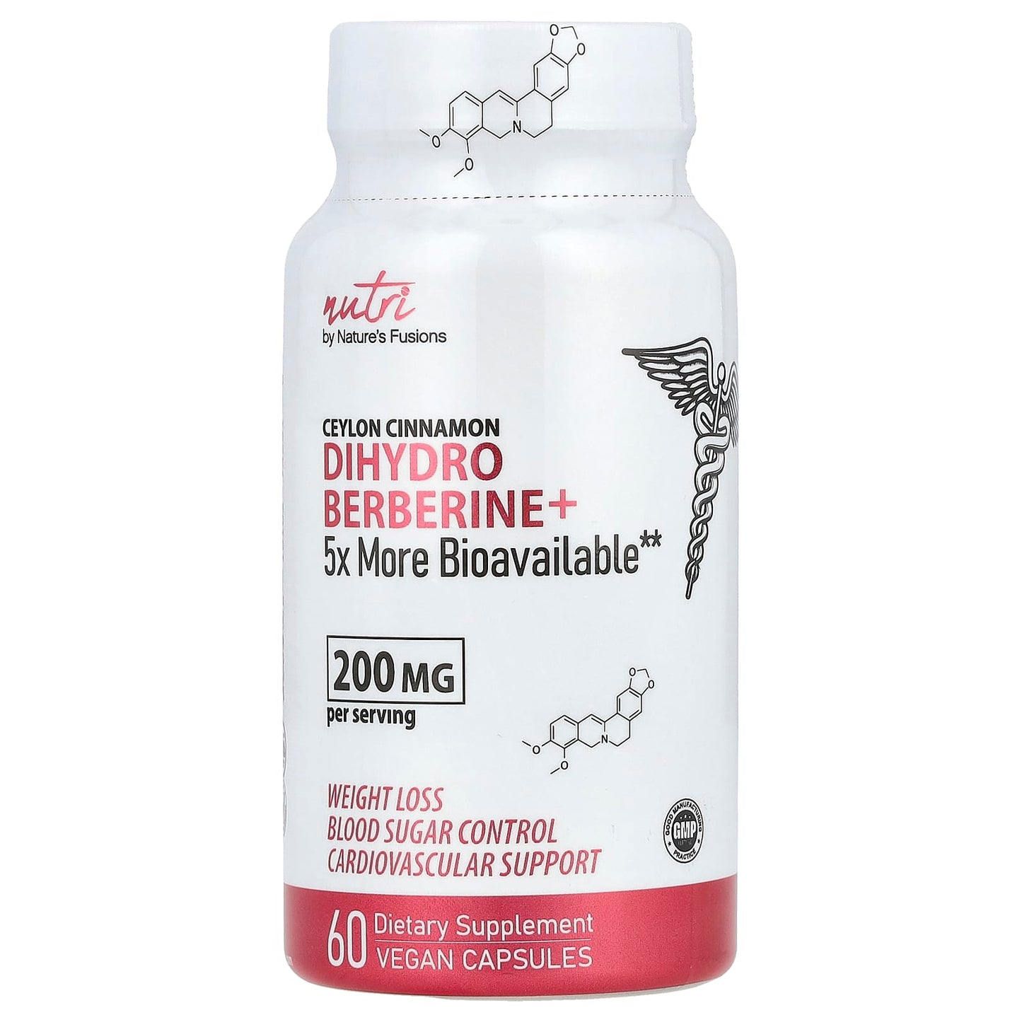 Nutri, Ceylon Cinnamon, Dihydro Berberine+, 200 mg, 60 Vegan Capsules - Image 1