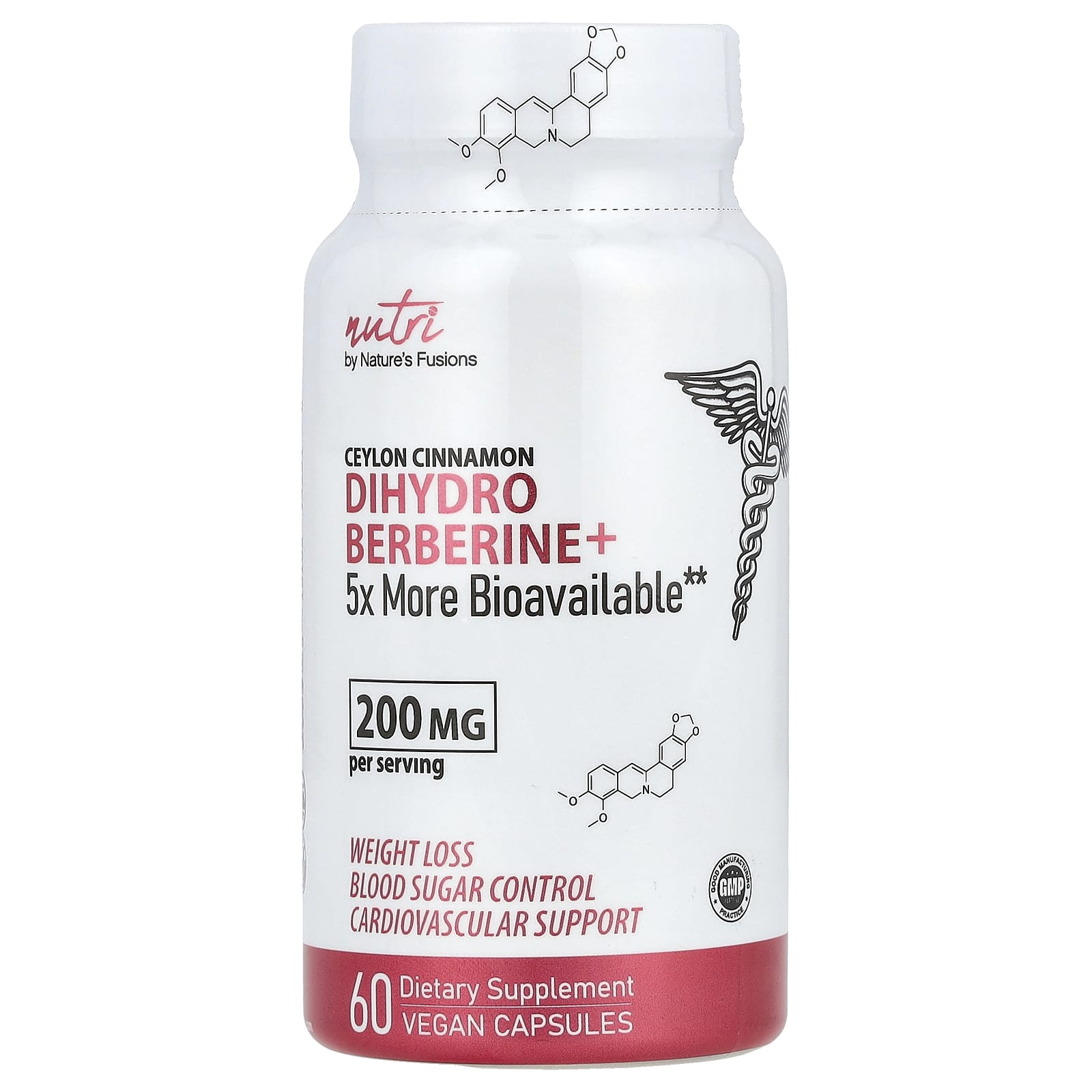 Nutri, Ceylon Cinnamon, Dihydro Berberine+, 200 mg, 60 Vegan Capsules - Image 1