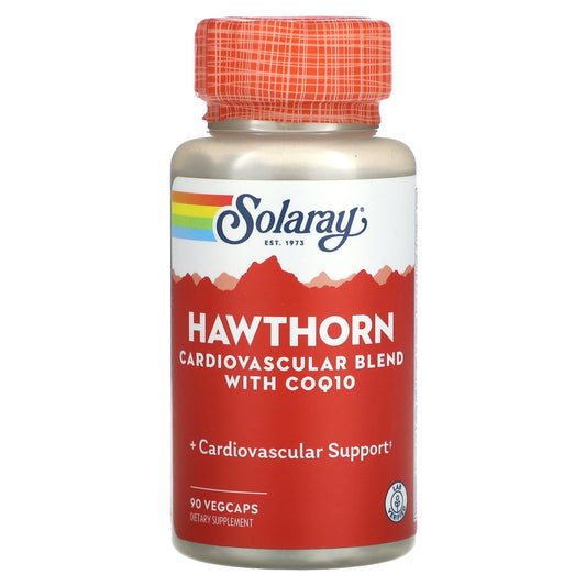 Solaray, Hawthorn Cardiovascular Blend with COQ10, 90 VegCaps - Image 1