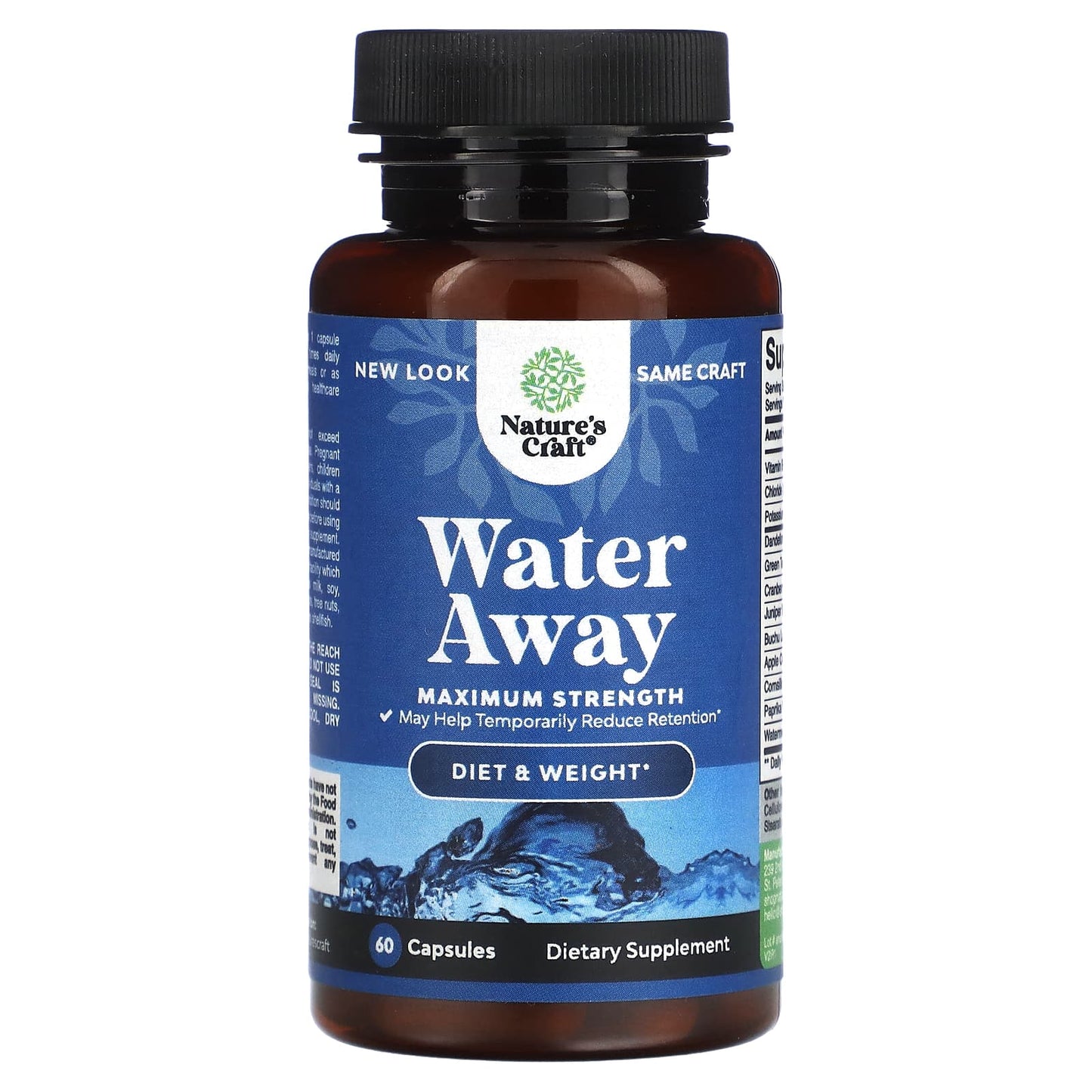 Nature's Craft, Water Away, Maximum Strength, 60 Capsules - Image 1