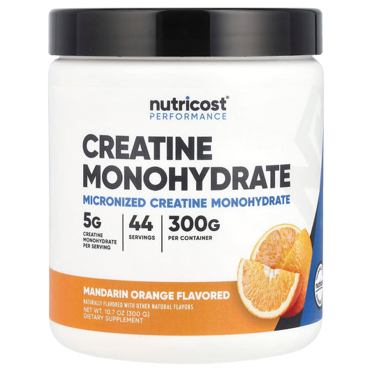 Nutricost, Performance, Creatine Monohydrate, Mandarin Orange, 10.7 oz (300 g) - Image 1