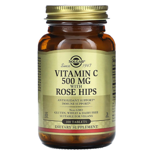 Solgar, Vitamin C With Rose Hips, 100 Tablets - Image 1