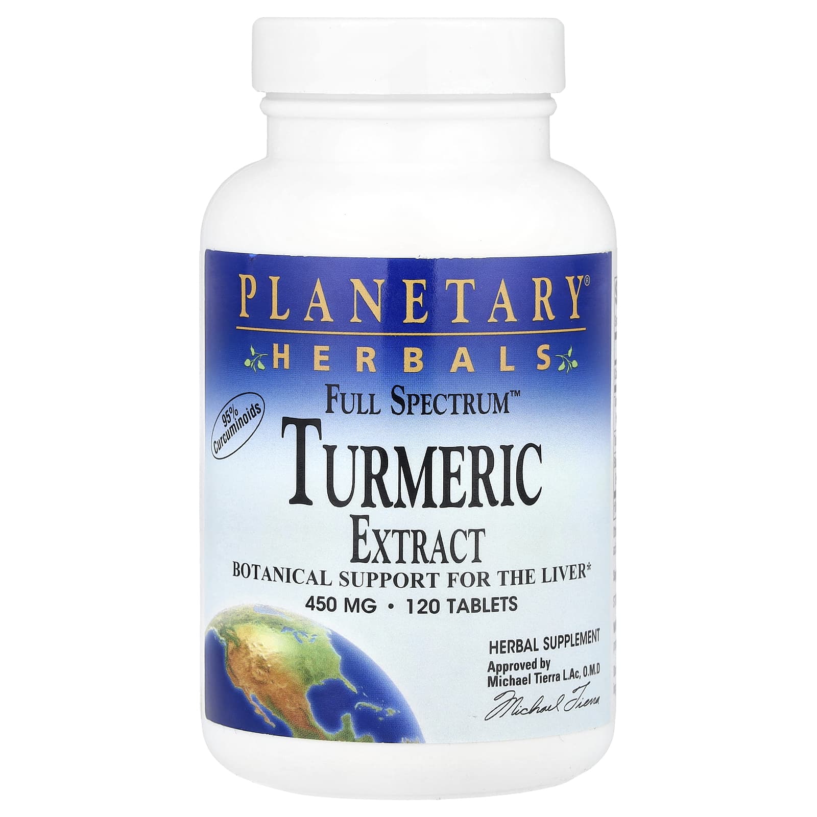 Planetary Herbals, Full Spectrum™ Turmeric Extract , 450 mg, 120 Tablets - Image 1