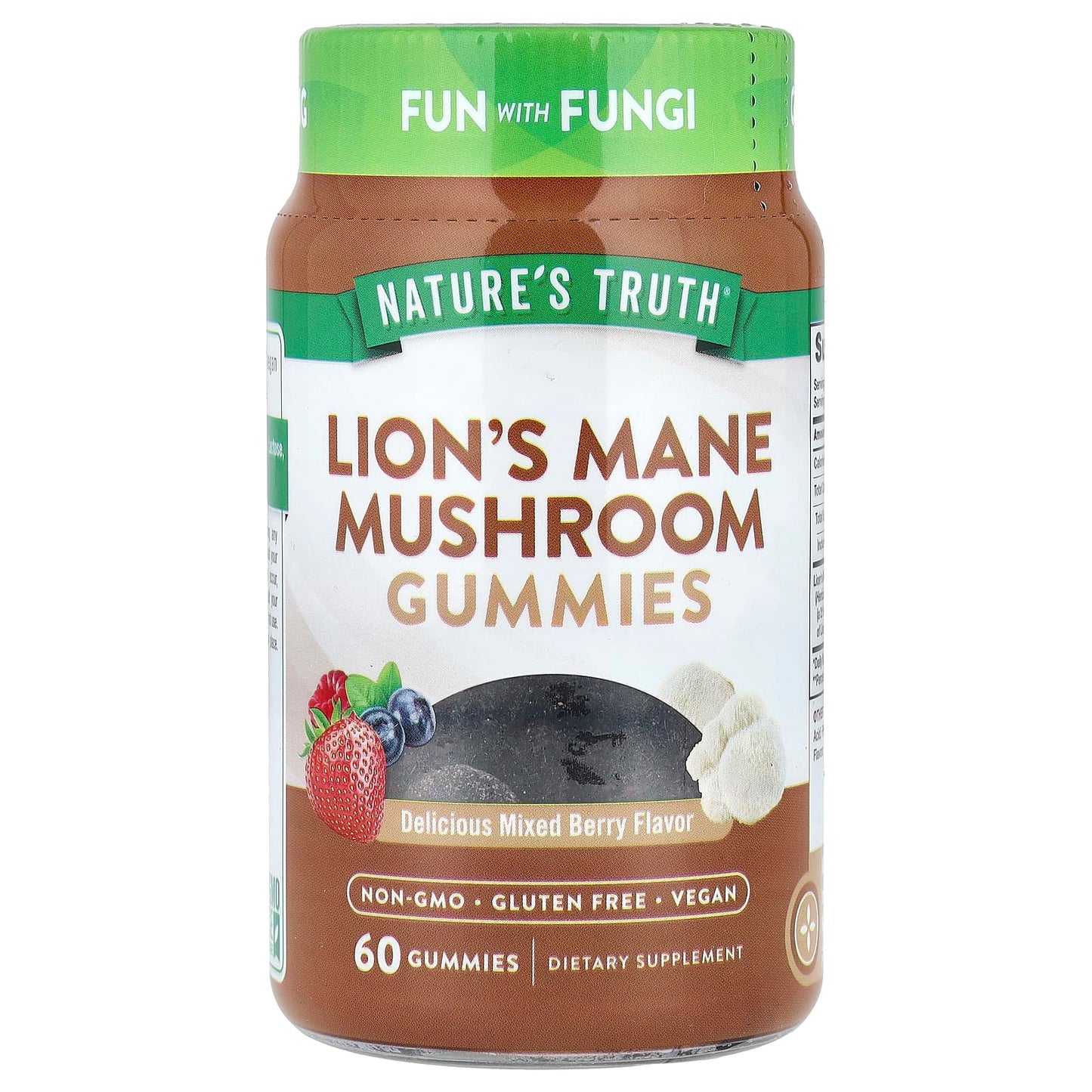 Nature's Truth, Lion's Mane Mushroom Gummies, Delicious Mixed Berry, 60 Gummies - Image 1